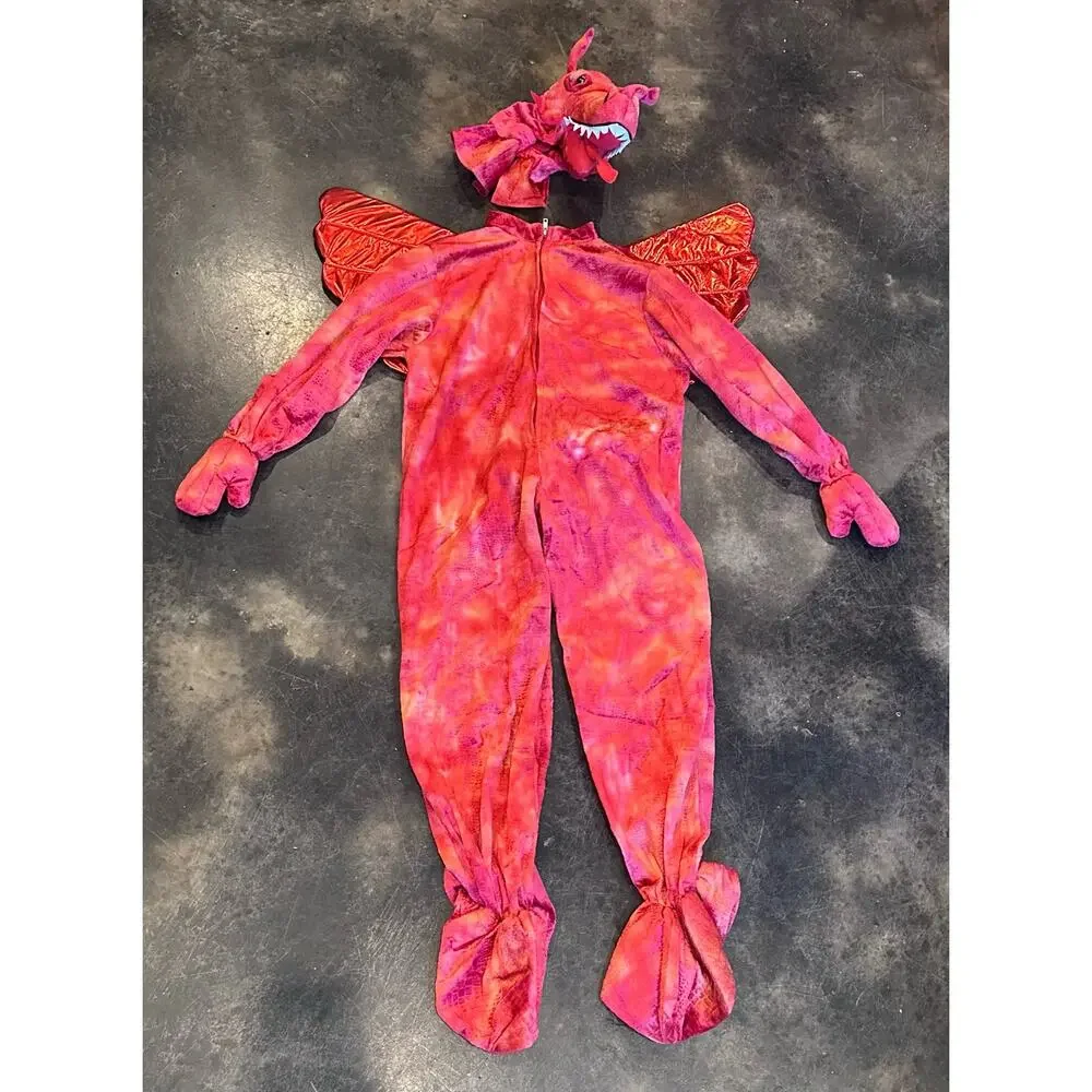 New Forum Novelties Red Dragon Costume Plush Jumpsuit, Wings, Tail & Hood Large